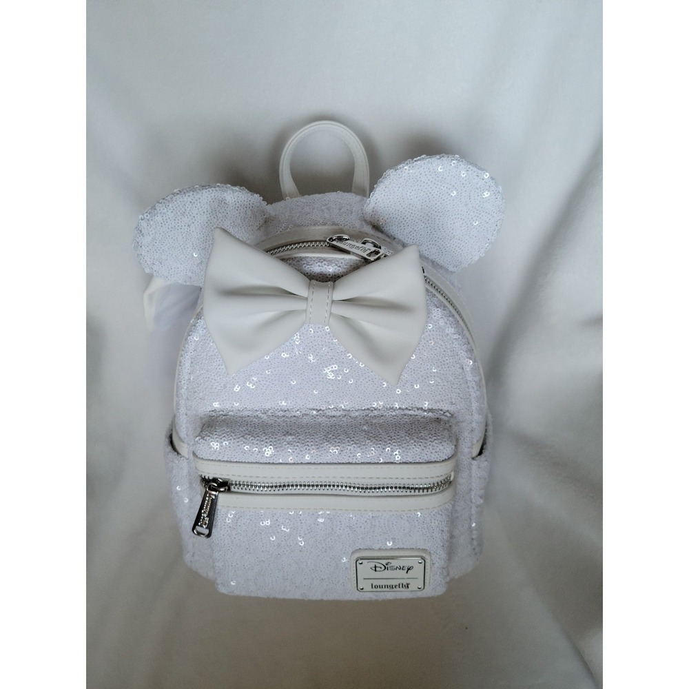 Loungefly Disney Wedding Minnie Mouse Sequin Mini Backpack - Picture 3 of 12